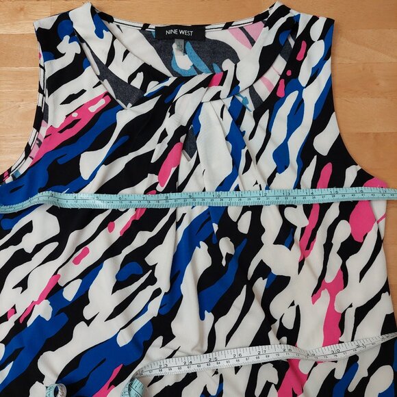 Nine West Multi Coloured Animal Print Patterned Sleeveless Tank Women's S - Picture 8 of 9